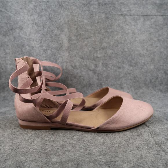 Torrid Shoes Womens 11W Sandals Flats Elastic Straps Zip Closed Toe Wide Pink - Picture 1 of 13